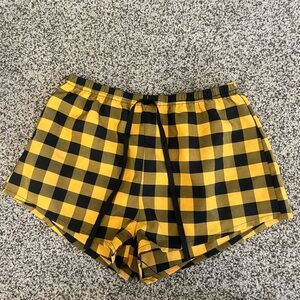 Lounge Yellow Checkered PJ shorts